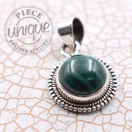 Pendentif Malachite argent 7