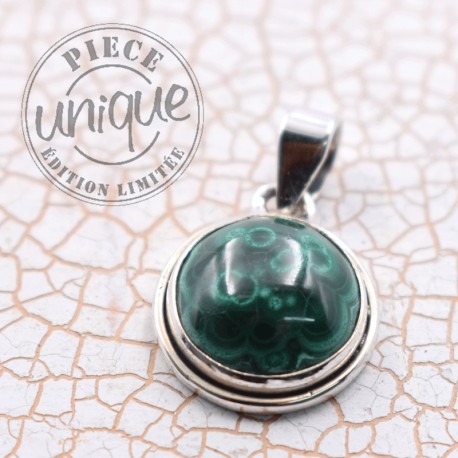 Pendentif Malachite argent 10