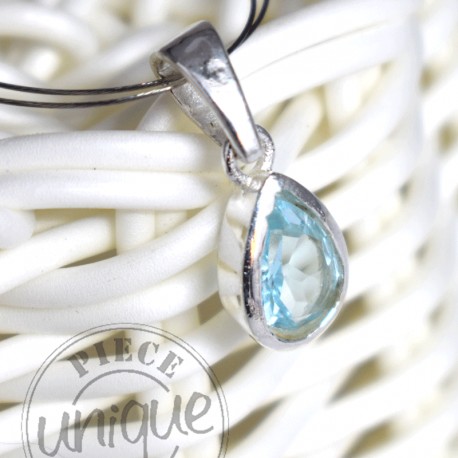 Pendentif Topaze facettée argent 4