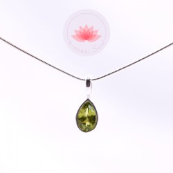 Ensemble pendentif Peridot mini 1 plus chaîne argent 40cm