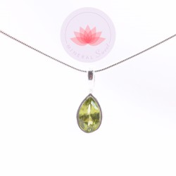 Conjunto colgante  Peridoto  mini 1 más cadena plata 42cm