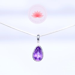 Conjunto colgante Amatista mini 1 más cadena plata 42cm