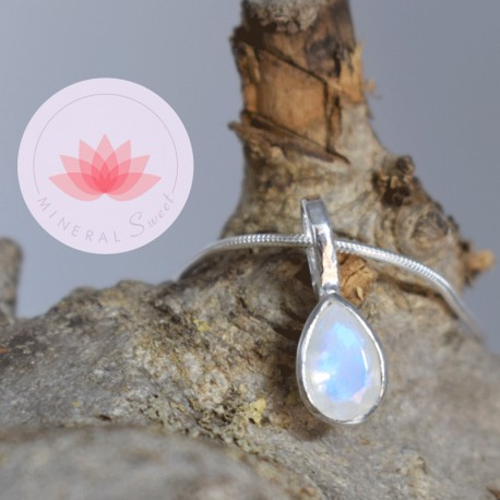 Ensemble pendentif mini Pierre de lune 1 plus chaîne 40cm