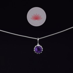 Conjunto colgante Amatista mini 2 con cadena plata 42cm