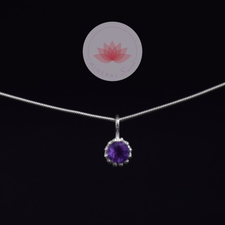 Ensemble pendentif Améthyste mini 2  plus chaîne argent 42cm