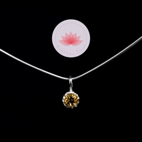 Conjunto colgante en Citrino mini 2 con cadena plata 42cm