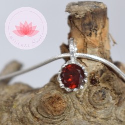 Conjunto colgante Granate mini 2 con cadena plata 42cm
