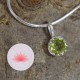 Conjunto colgante  Peridoto  mini 2 más cadena plata 42cm