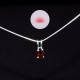 Ensemble pendentif mini Grenat larme 2 plus chaîne argent 42cm