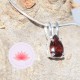 Conjunto colgante mini Granate lágrima 2 más cadena plata 42cm