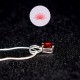 Ensemble pendentif mini Grenat larme 2 plus chaîne argent 40cm