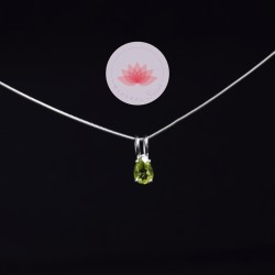 Ensemble pendentif Peridot mini larme 2 plus chaîne argent 42cm