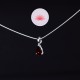 Ensemble pendentif mini Grenat larme 3 plus chaîne argent 40cm