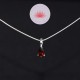 Ensemble pendentif mini Grenat larme 3 plus chaîne argent 40cm