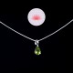 Conjunto colgante  Peridoto  mini lágrima 3 más cadena plata 40cm