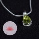Ensemble pendentif Peridot mini larme 3 plus chaîne argent 40cm