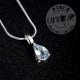 Conjunto colgante Topacio mini lágrima 3 con cadena plata 40cm