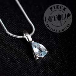 Ensemble pendentif Topaze mini larme 3 plus chaîne argent 40cm