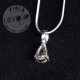 Ensemble pendentif Topaze mini larme 3 plus chaîne argent 42cm