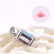 Colgante Topacio azul cuadrado plata