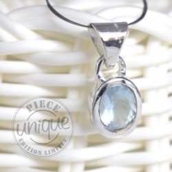 Colgante Aguamarina facetada y plata 3