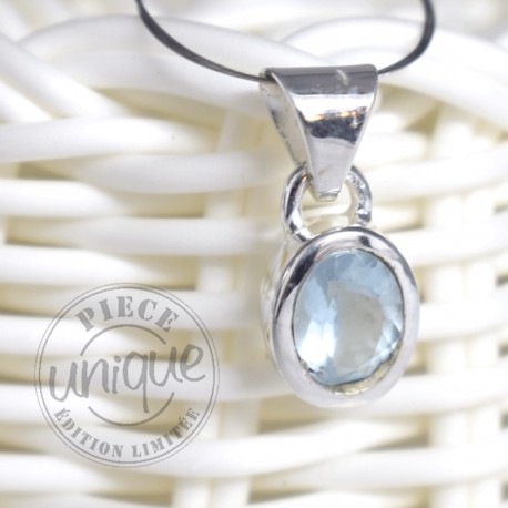 Colgante Aguamarina facetada y plata 3
