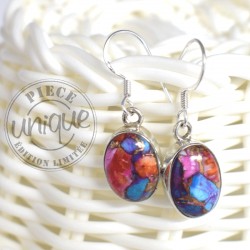 Boucle d'oreilles Turquoise cuivre argent 4