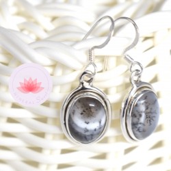 Pendientes Ópalo dendrítico plata 3