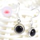 Boucle d'oreilles Tourmaline noire argent 7