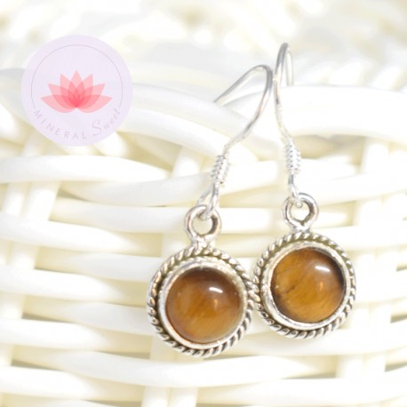 Pendientes Ojo de tigre plata 7