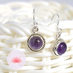 Pendientes Amatista plata 7