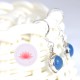Boucle d'oreille Calcédoine Bleue  argent 7