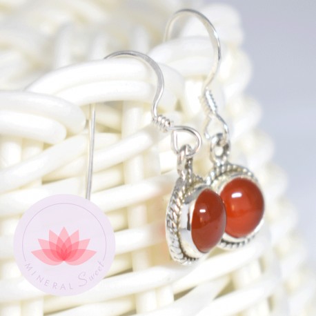 Boucle d'oreilles Cornaline argent 7