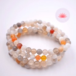 Bracelet Agate perles rondes 6mm