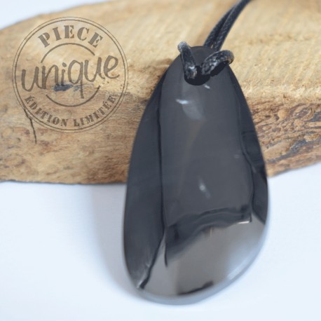 Pendentif Shungite cristal goute + cordon