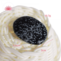 Galet Chakkra Obsidienne flocon de neige 3