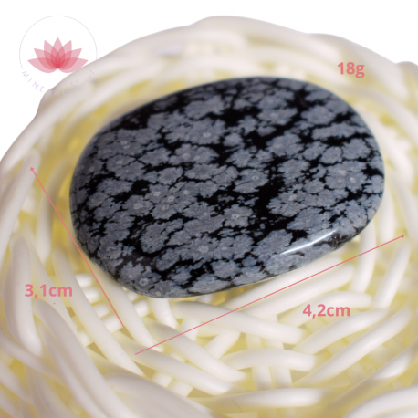 Galet Chakkra Obsidienne flocon de neige 4