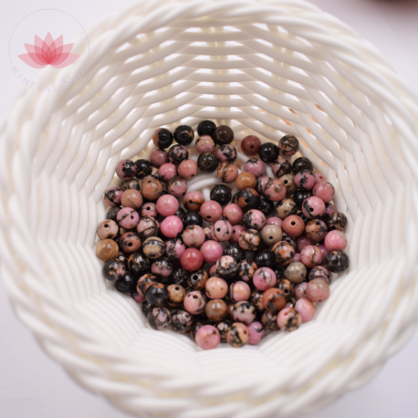 Rhodonite naturelle perles 6mm prix dégressifs
