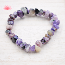 Pulsera Charoíta perlas irregulares