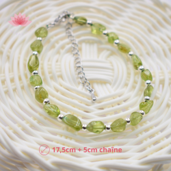 Pulsera perlas irregulares Peridoto y plata 2