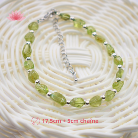 Pulsera perlas irregulares Peridoto y plata 2