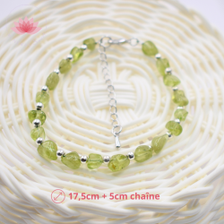 Pulsera perlas irregulares Peridoto y plata 1