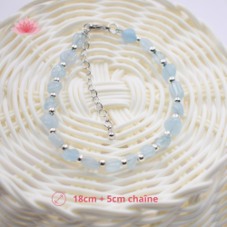 Pulsera perlas irregulares Aguamarina y plata 2