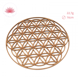 Flor de la vida tallada en madera tamaño mediano