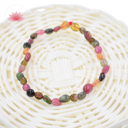 Pulsera Turmalina multicolor perlas nugget