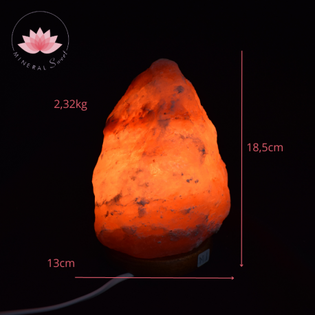 Lámpara de sal del Himalaya 2-4kg + cordón y bombilla M1