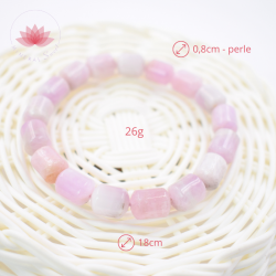 Kunzita pulsera perlas cilíndricas 1
