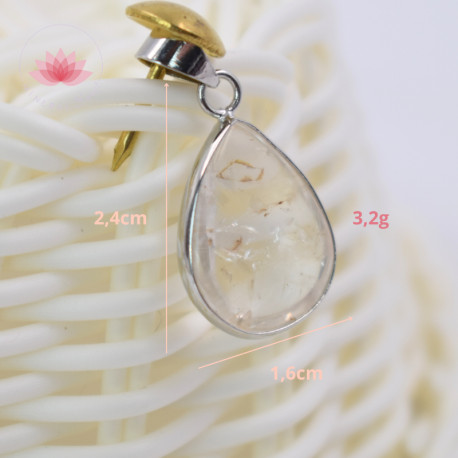 Pendentif Citrine goutte et argent 1