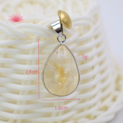 Pendentif Citrine goutte et argent 2