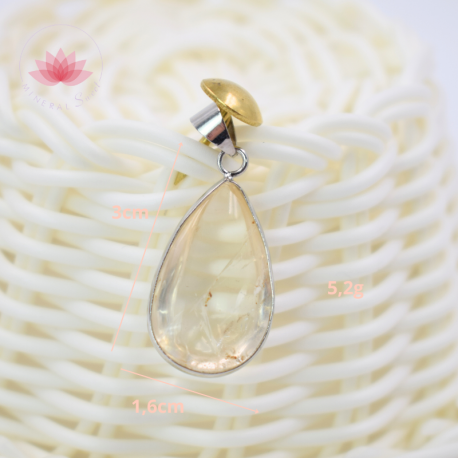 Colgante Citrino gota y plata 1